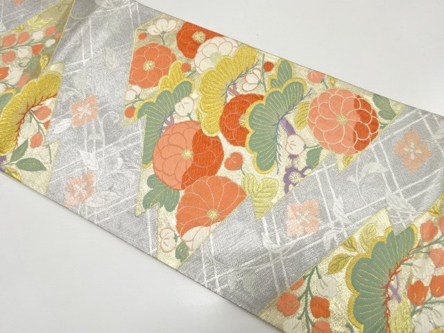 JAPANESE KIMONO / KASAMATSU / DOUBLE-LAYERED PLUM / CHRYSANTHEMUM PATT